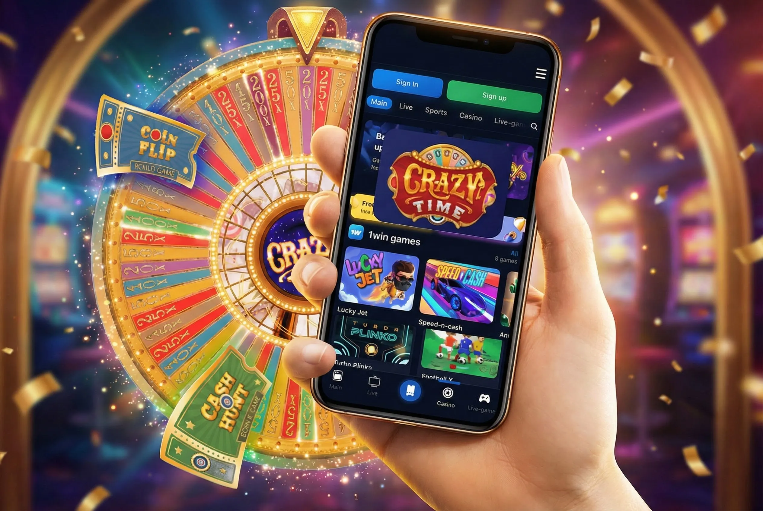 Crazy Time mobile table screen before switching from demo to real money