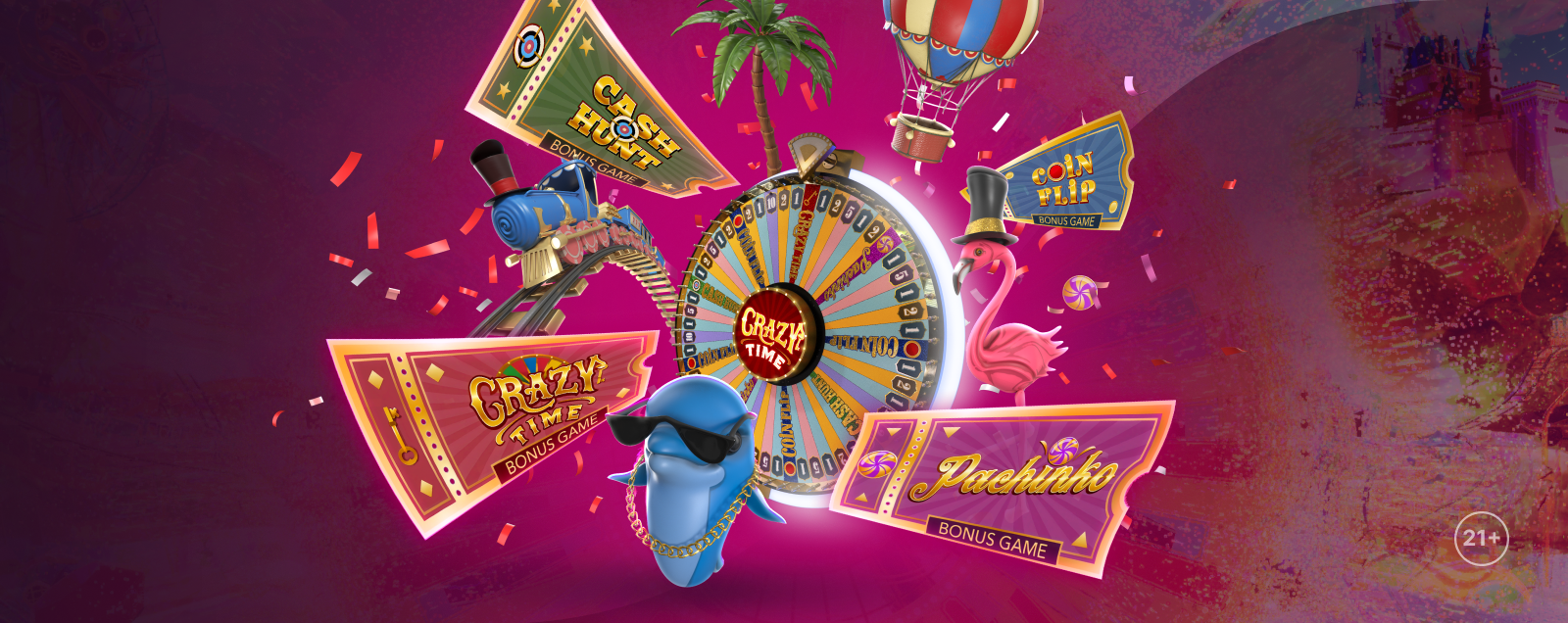 Crazy Time casino account setup screen before claiming a bonus