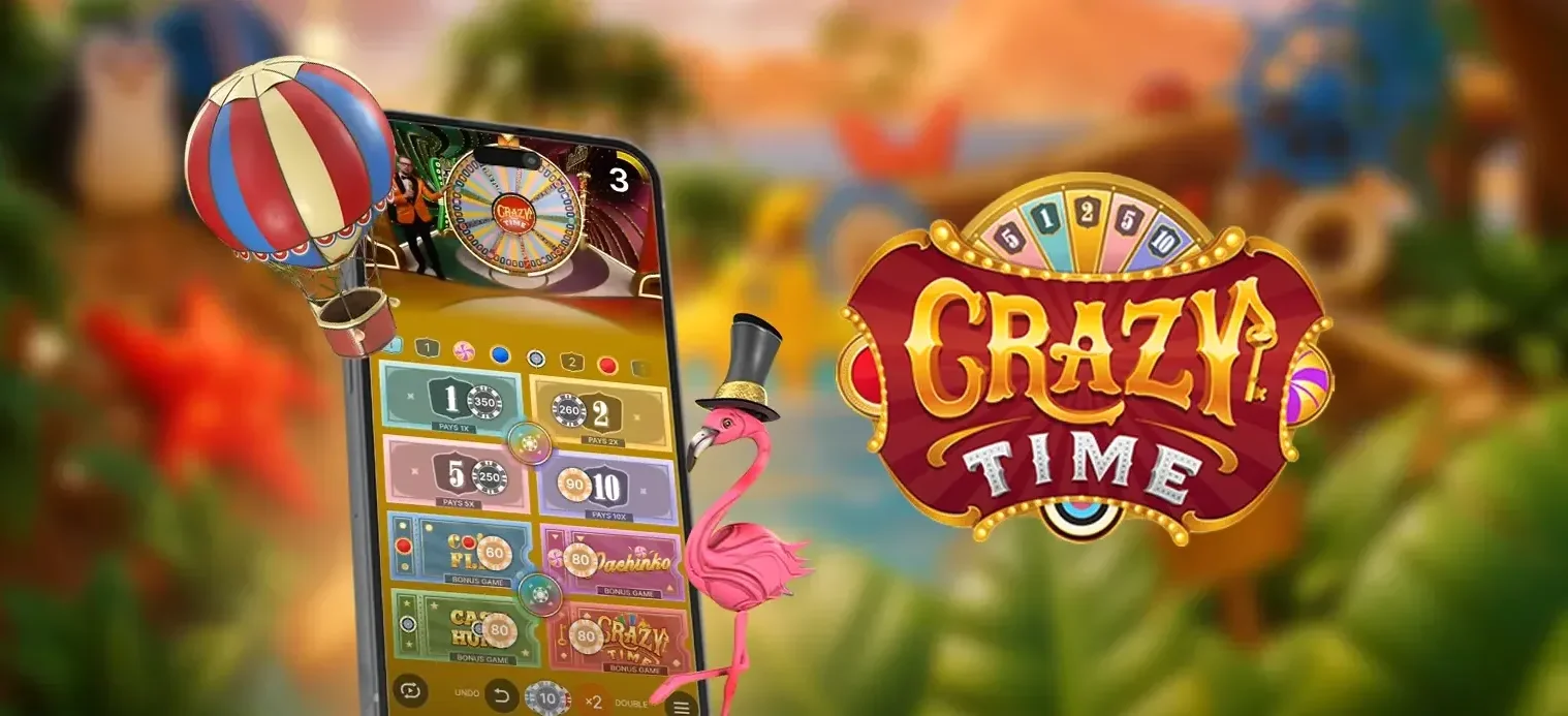 Crazy Time access screen showing app and live game entry