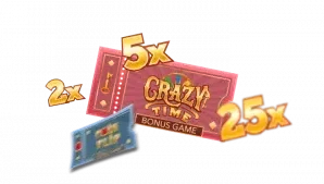 Crazy Time multiplier example screen