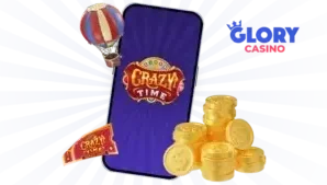 Crazy Time play screen showing the live wheel and betting area