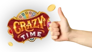 Crazy Time welcome offer screen for casino bonuses